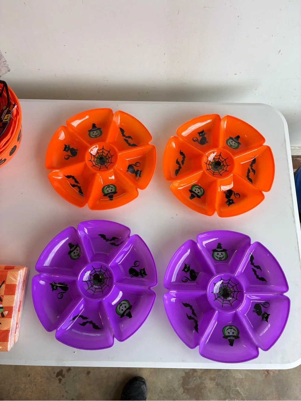 Halloween Party Supplies Bundle – Trays, Bowls, Cups, Table Covers, Treat Bags